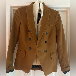 Veronica Beard Camel Wool Blazer with Cream Sweater Dickey 0